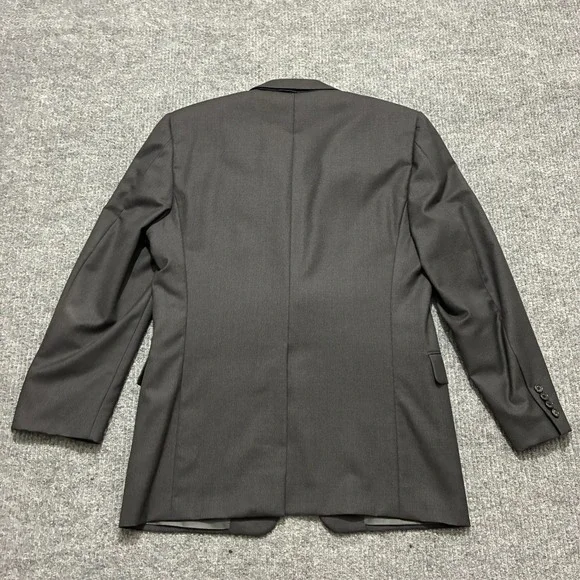 Hickey Freeman Loro Piana Super 130s Wool Suit 41 Reg Charcol Black Two Button